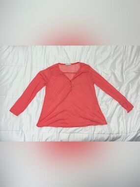 Frederick Ian Pink Mesh Relaxed Fit Long Sleeve Shirt Fits Like A Size Medium